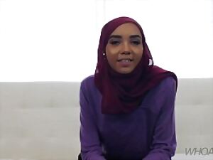 teeny-weeny muslim teen gets a beamy perfidious flannel